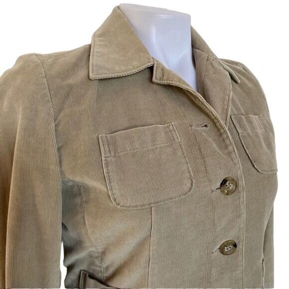 Vintage Banana Republic Corduroy Jacket Tan Button Blazer Short Coat Size XS - Picture 11 of 11